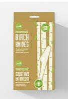 Greenlid Birch Eco Knives, Brown, 6.8-in, 50-pk, for Christmas/Thanksgiving/New Year's Eve/Birthday Party