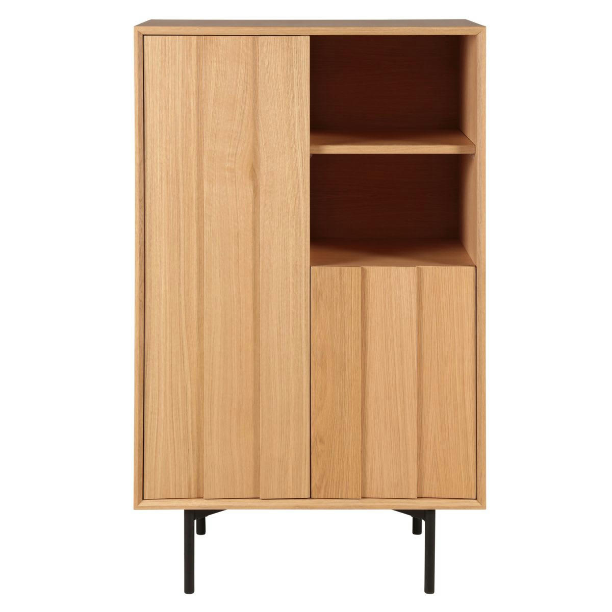 HYMA - Meuble haut chêne naturel 2 portes 2 niches