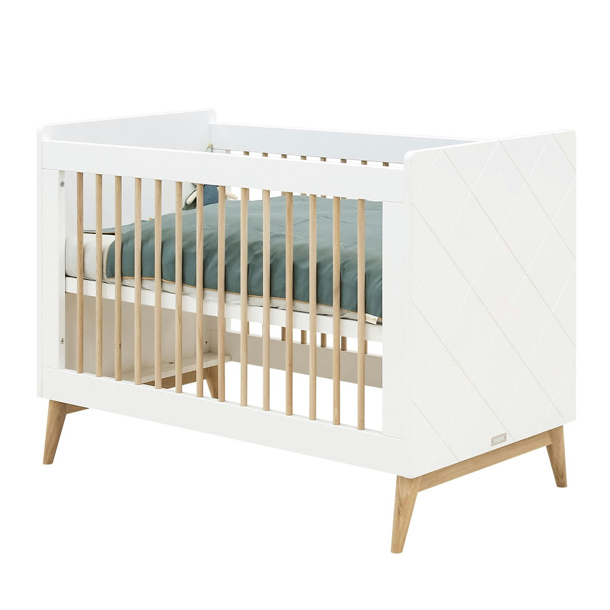 PARIS - Lit bébé 60x120 blanc chêne