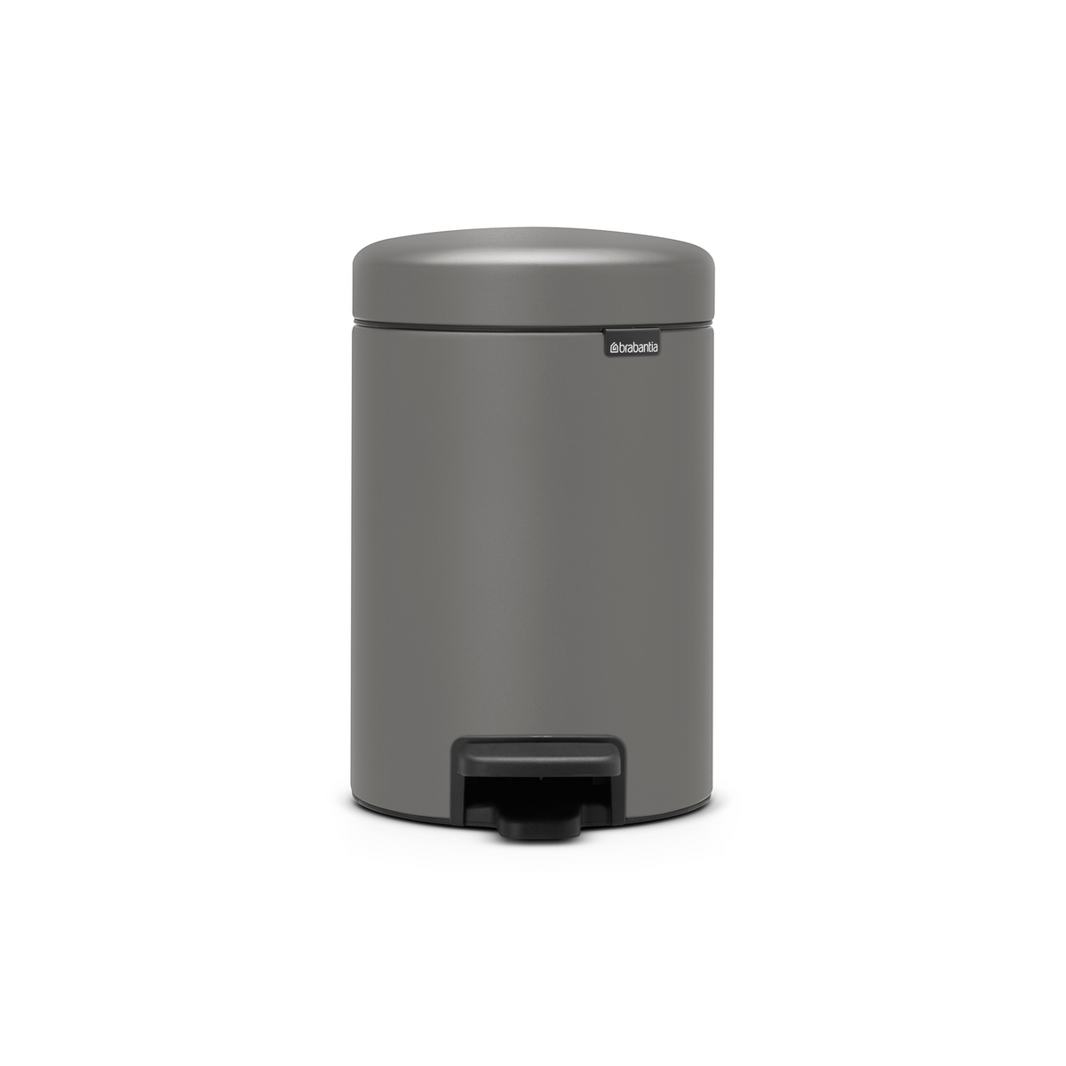 Brabantia NewIcon Pedaalemmer, 3 liter, kunststof binnenemmer - Mineral Concrete Grey