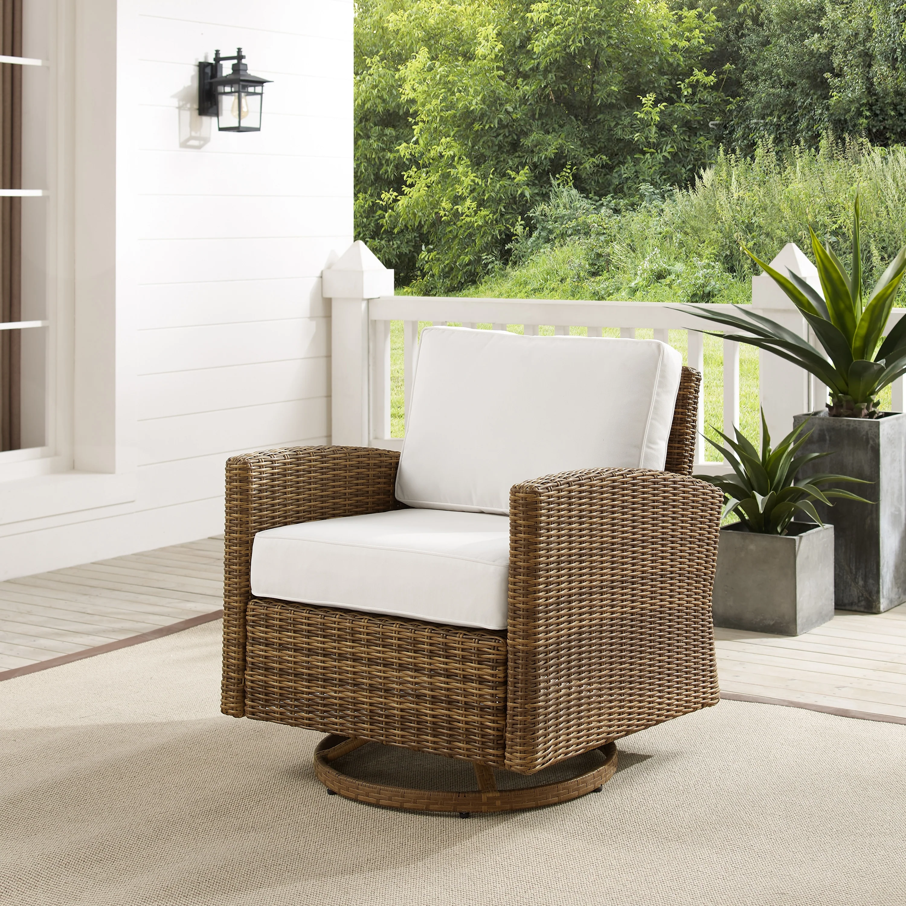 Crosley Bradenton Outdoor Wicker Swivel Rocker Chair