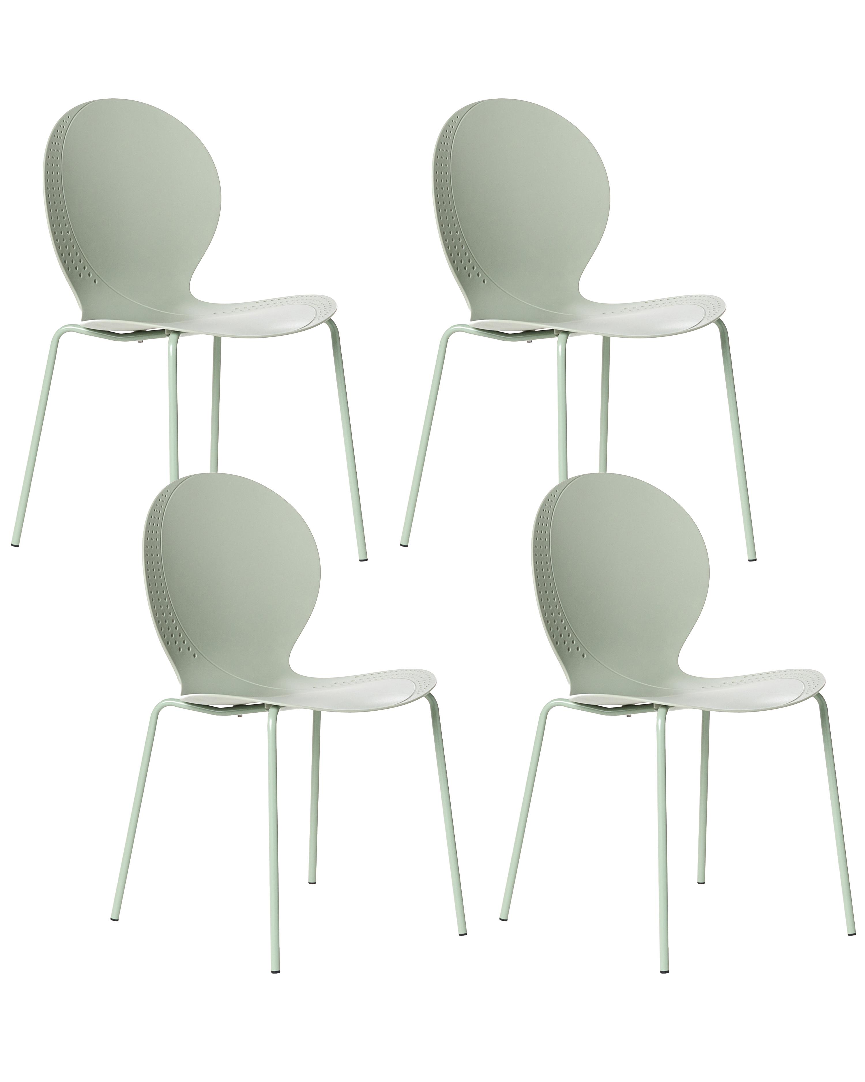 Set of 4 Garden Chairs MILOS Stacking Light Green