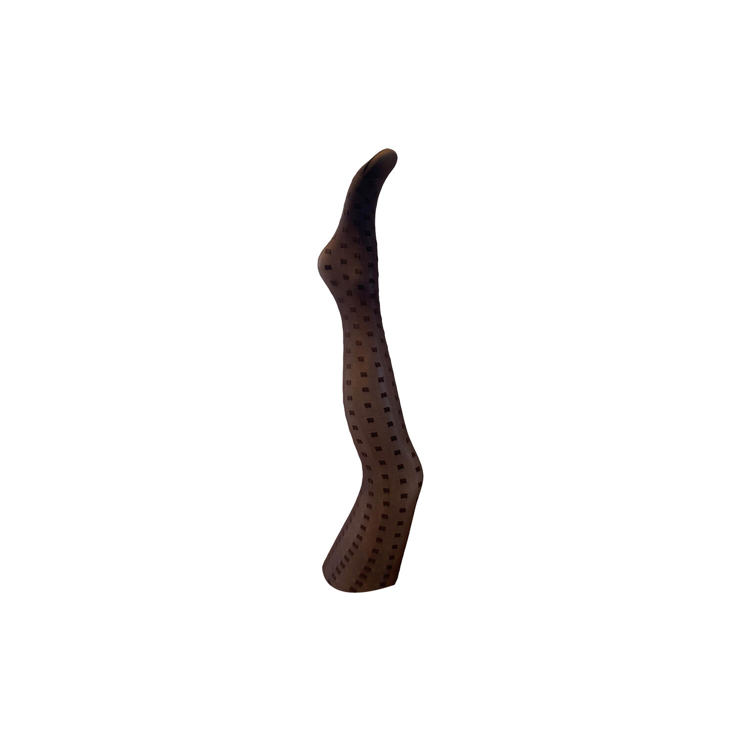Karen brown squared tights, dark brown w. brown square