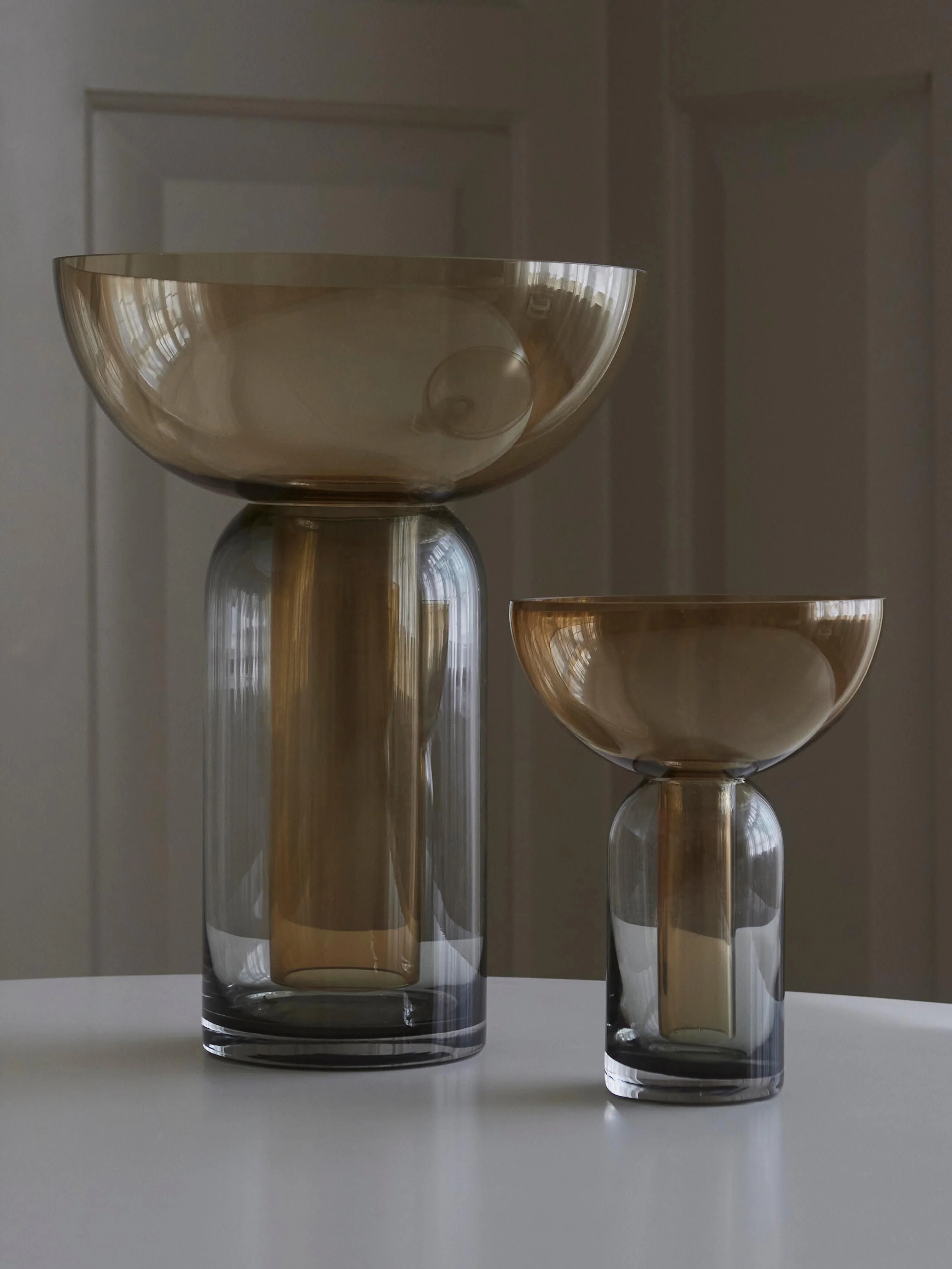 Mundgeblasene Glas-Vase Torus, H 33 cm