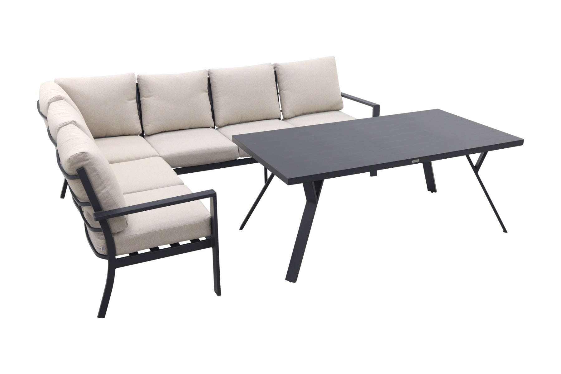 GI Sergio lounge dining set 3-delig - Links - black Copper
