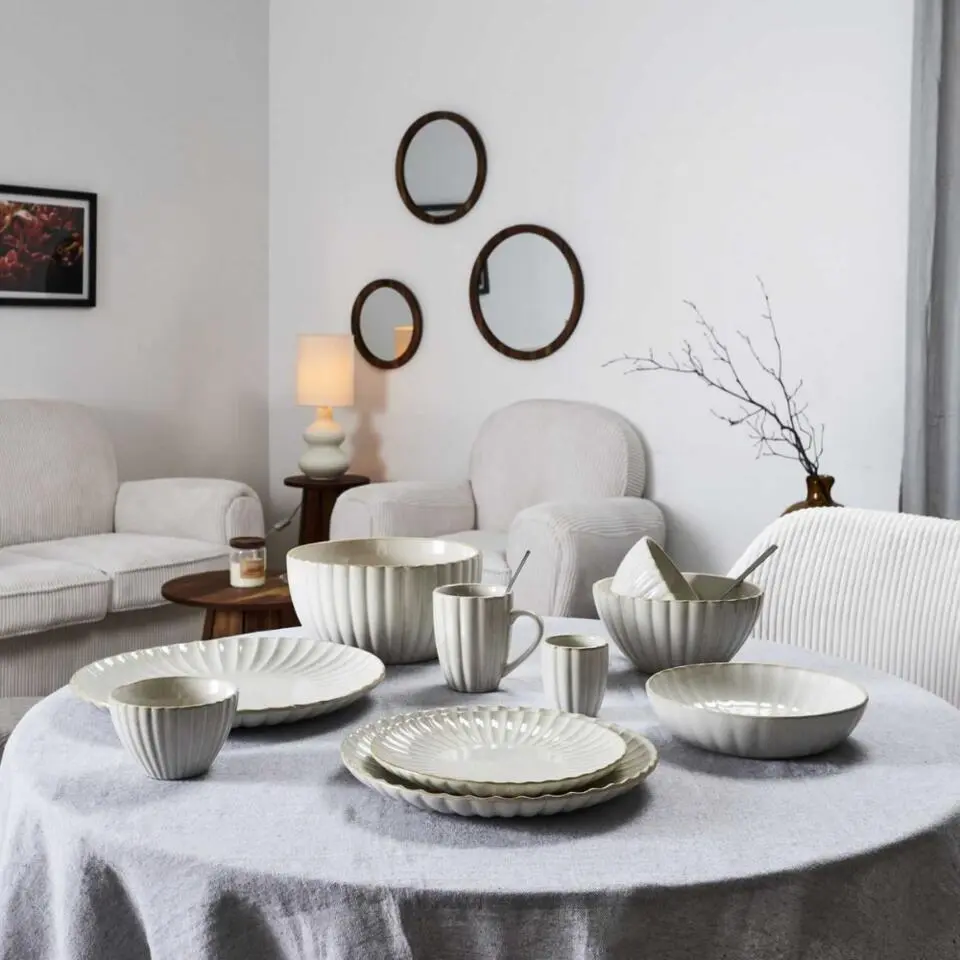 OTIX Ontbijtbordenset 6 Persoons Desertbord 21cm Wit Keramiek SOLIS