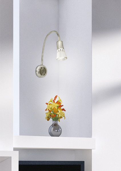 Lampa kinkiet ARENA wysięgnik 1*40w r50 e14 nikiel mat