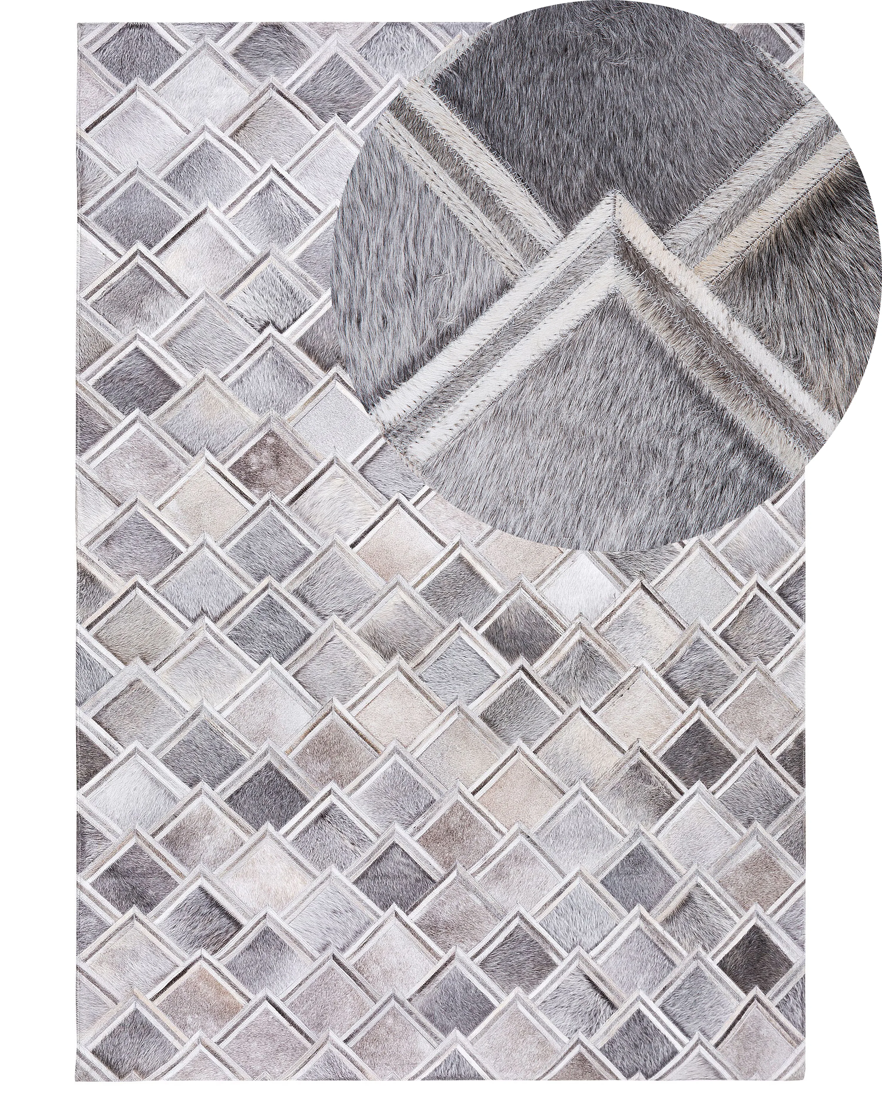 Rug AGACLI Grey 140 x 200 cm Leather