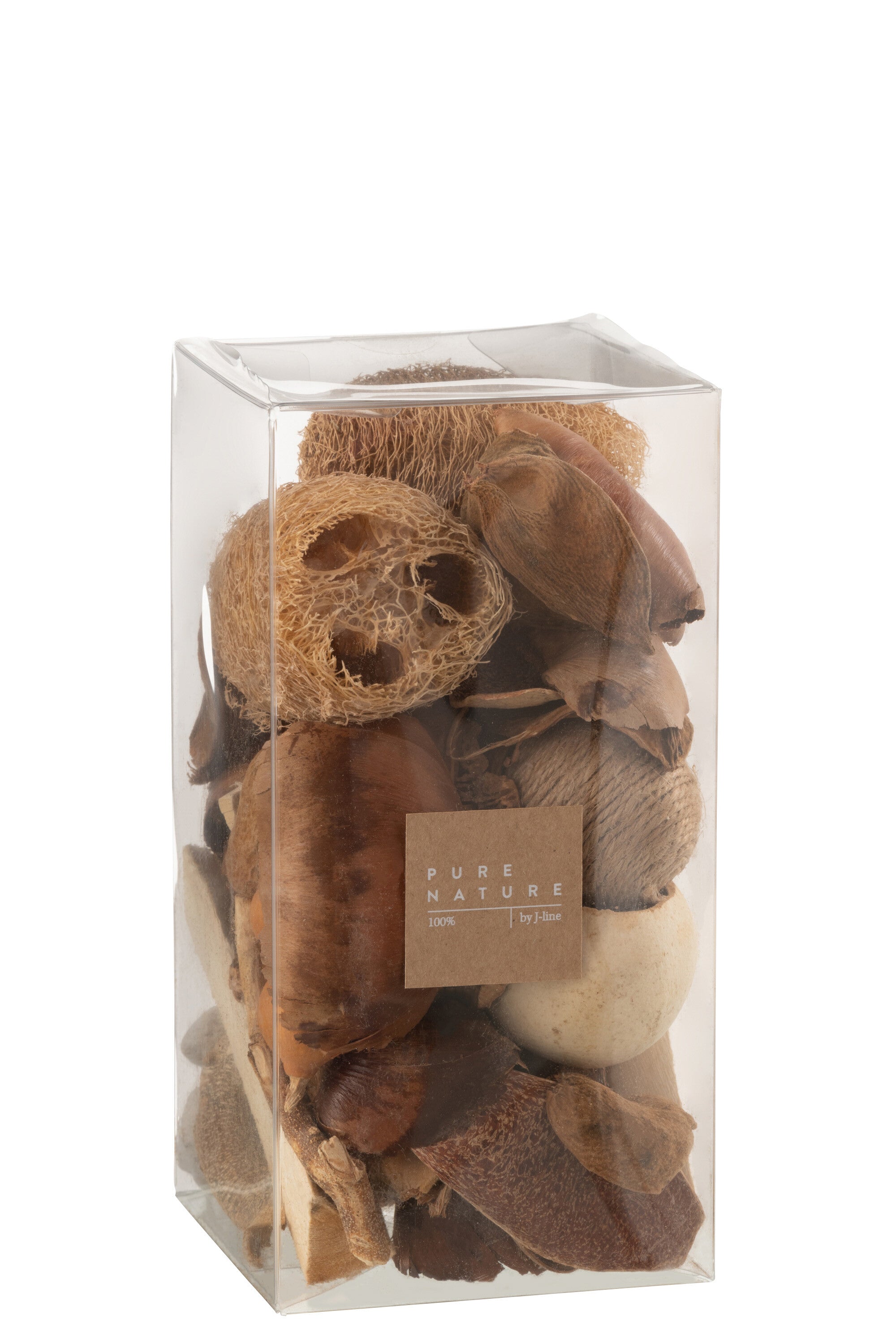 J-Line doos Gedroogde noten - jute - bruin