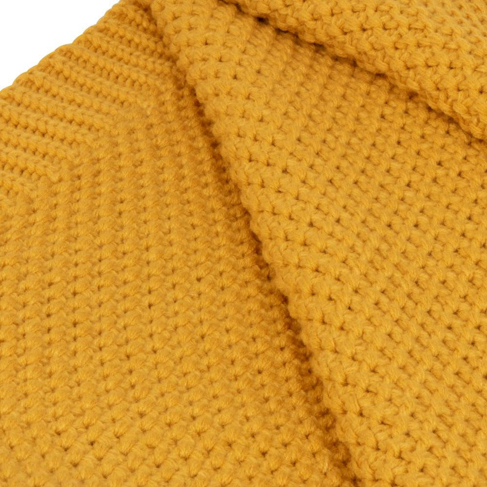 - Plaid en maille jaune 130x170