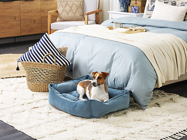 Lit pour animal IZMIR Velours Bleu