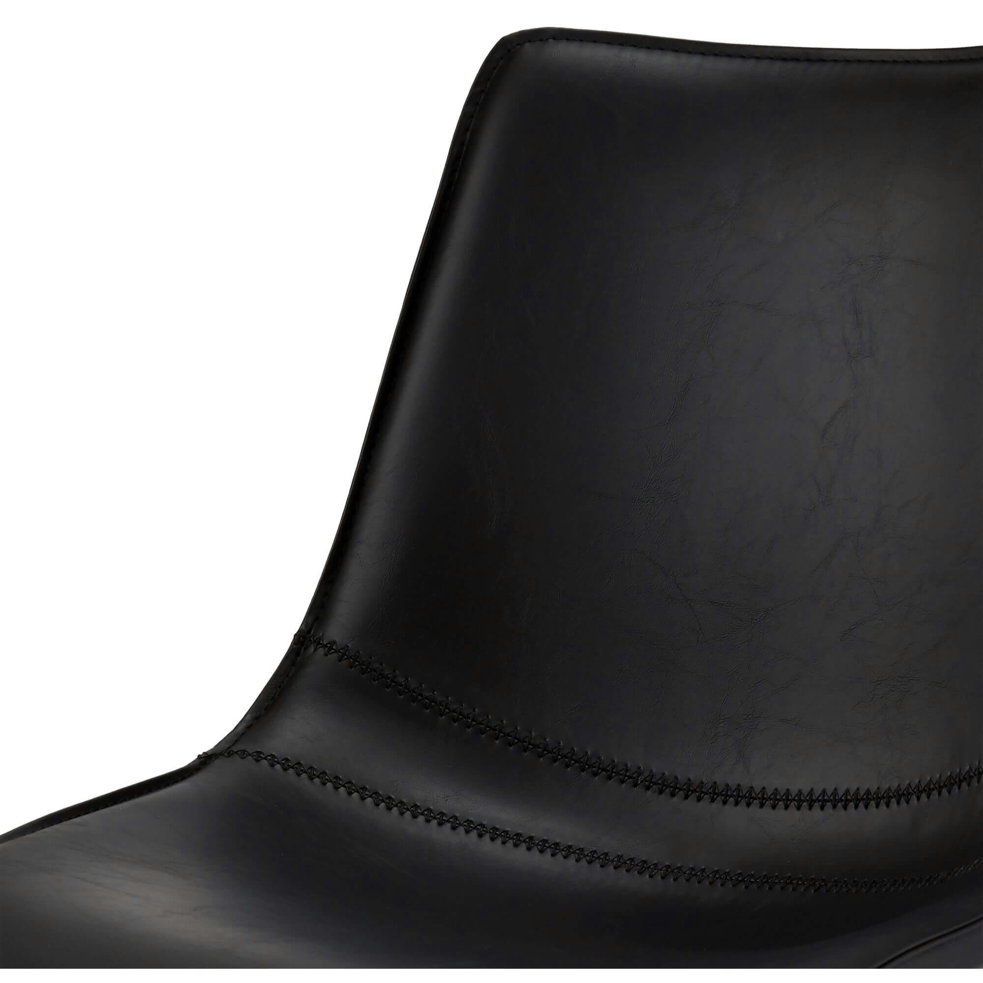 ISABEL - Lot de 2 chaises en simili noir