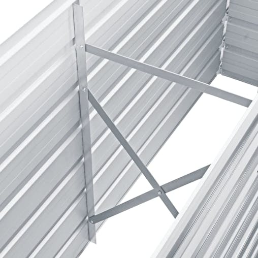 NNEVL Garden Raised Bed Galvanised Steel 160x40x77 cm Grey