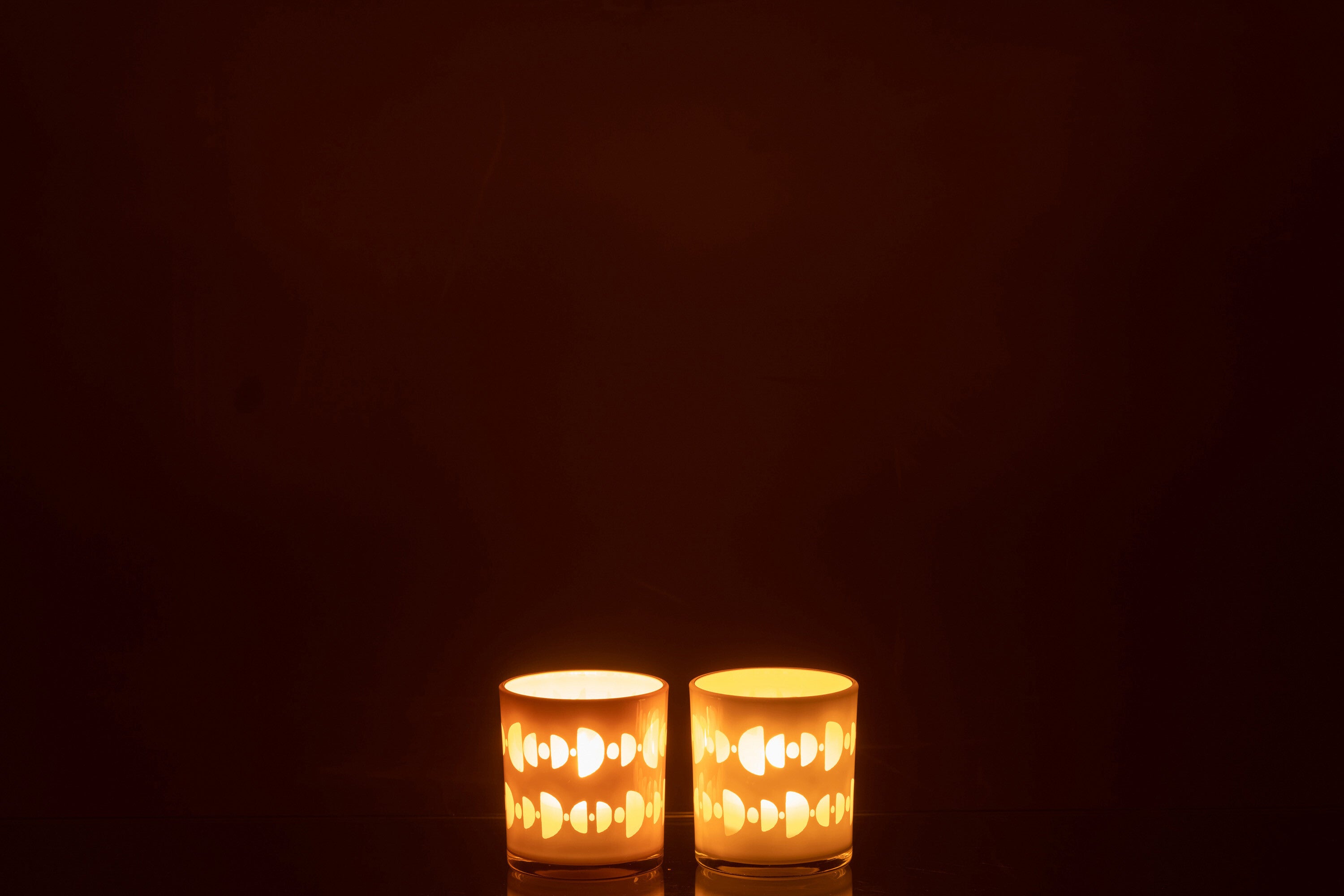J-Line windlicht Halve Maan - glas - mix - small - 2 stuks