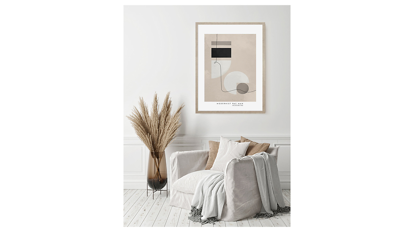 Obraz w ramie Modernist Pac Man 53x73 cm