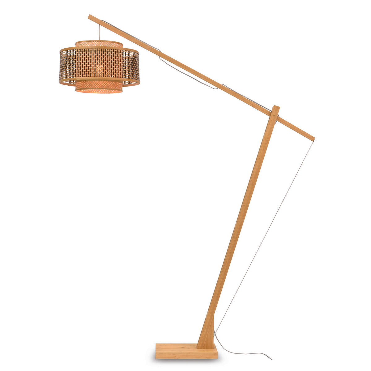 GOOD&MOJO vloerlamp Bhutan - bruin - Ø50cm