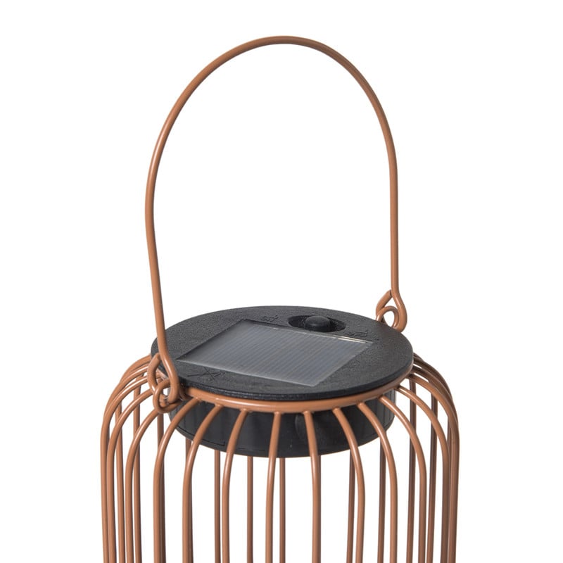 Solar lantaarn draadmetaal - oranje - &Oslash;10x11.5 cm