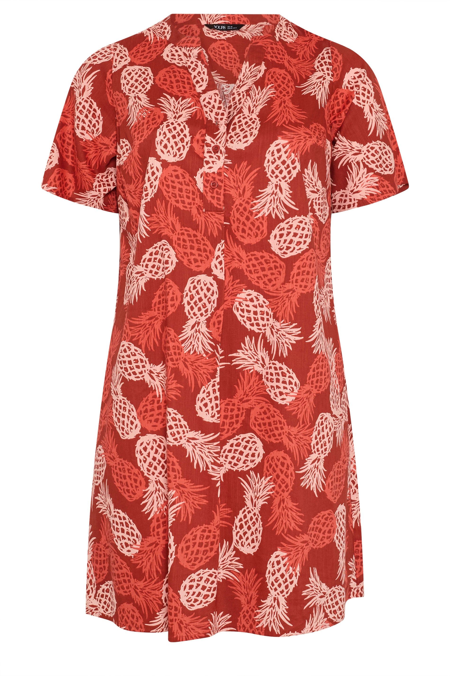 Yours Printed Half Placket Tunic Dress