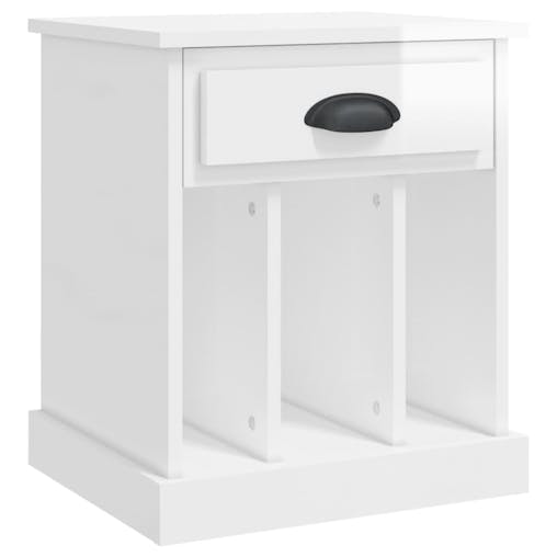 NNEVL Bedside Cabinets 2 pcs High Gloss White 43x36x50 cm