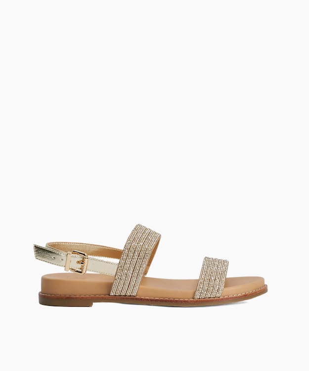 Levias Gold - Embellished Flat Sandals