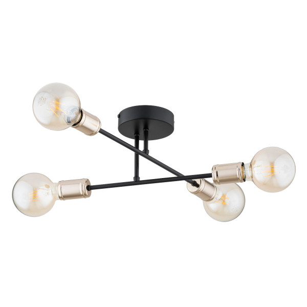Lampa sufitowa czarno-złota ESTENA 4xE27x15W wym: 17x41x51 cm Alfa