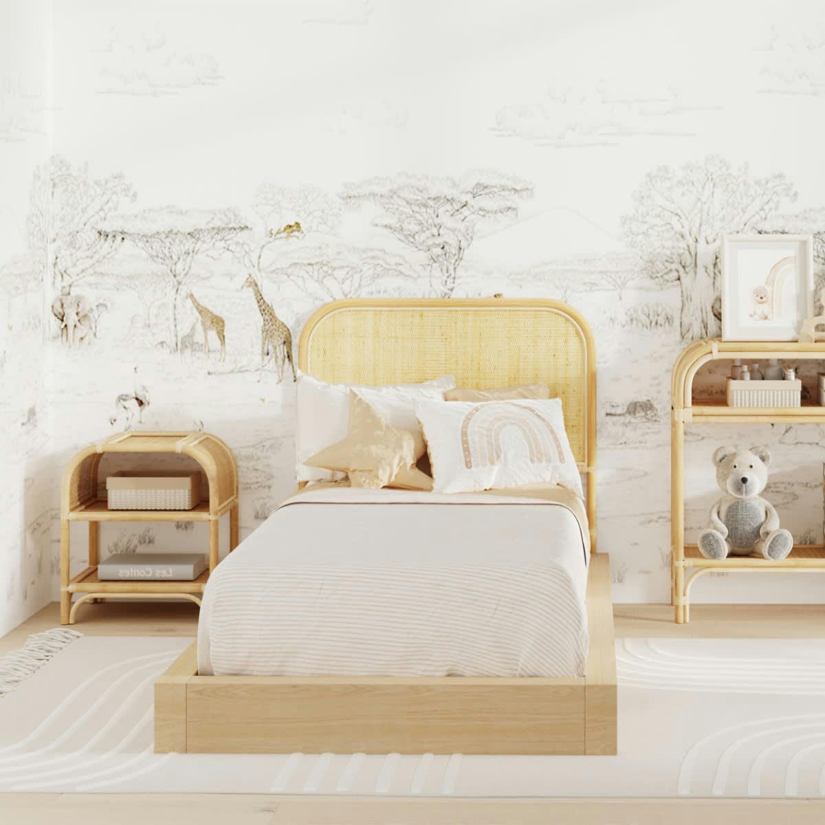 GRACE - Tête de lit 90 cm en rotin naturel