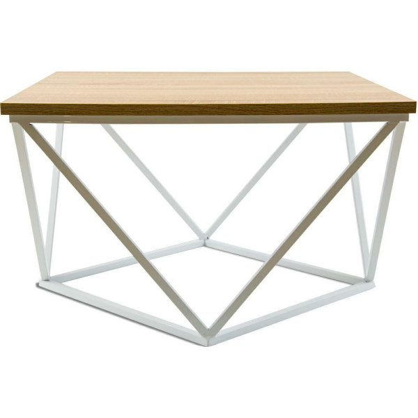 Stolik kawowy Curved 60 cm biały jasny
