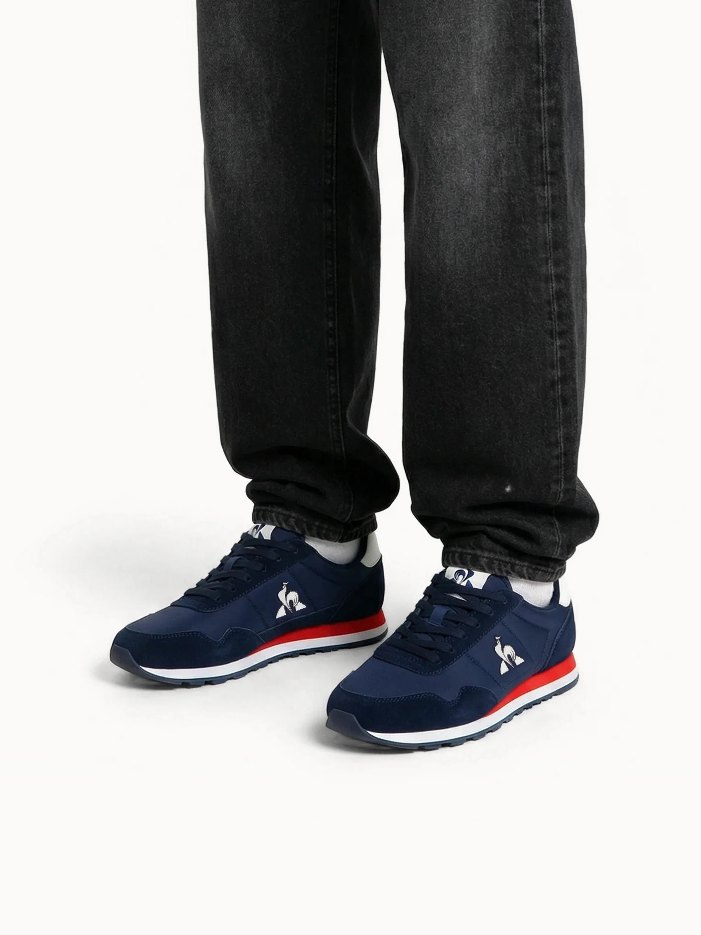 Sneakers retro-running en textile et suede Astra
