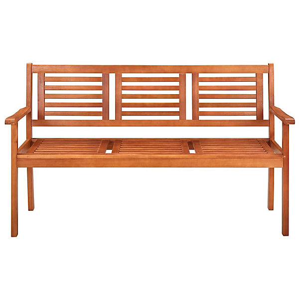 Banc de jardin 3 places avec coussin 150 cm Bois d'eucalyptus vidaXL