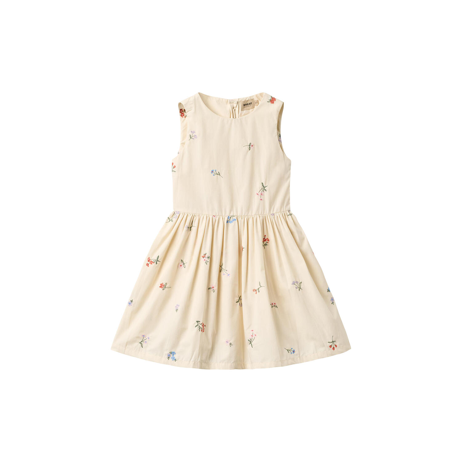 Dress Thelma, ivory embroidery flowers