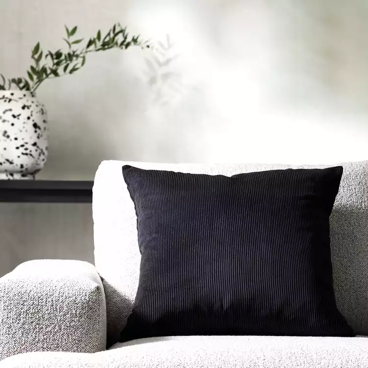 Habitat Cord Cushion Cover - Black - 50x50cm