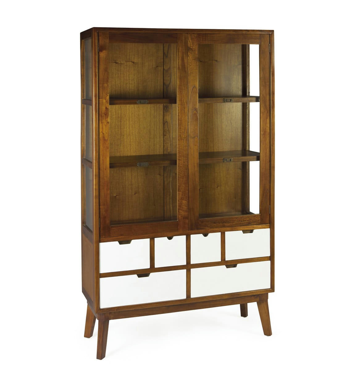 ARTIC - Vitrine en bois bicolore, H 180 cm
