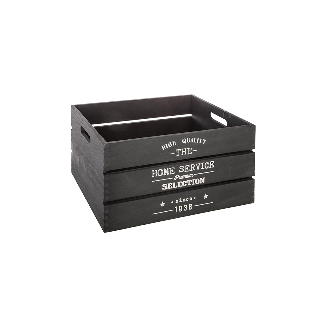 Caixa em madeira FACTORY cinza escuro