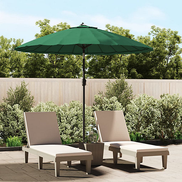 Parasol d'extérieur avec mât en aluminium 270 cm Vert vidaXL