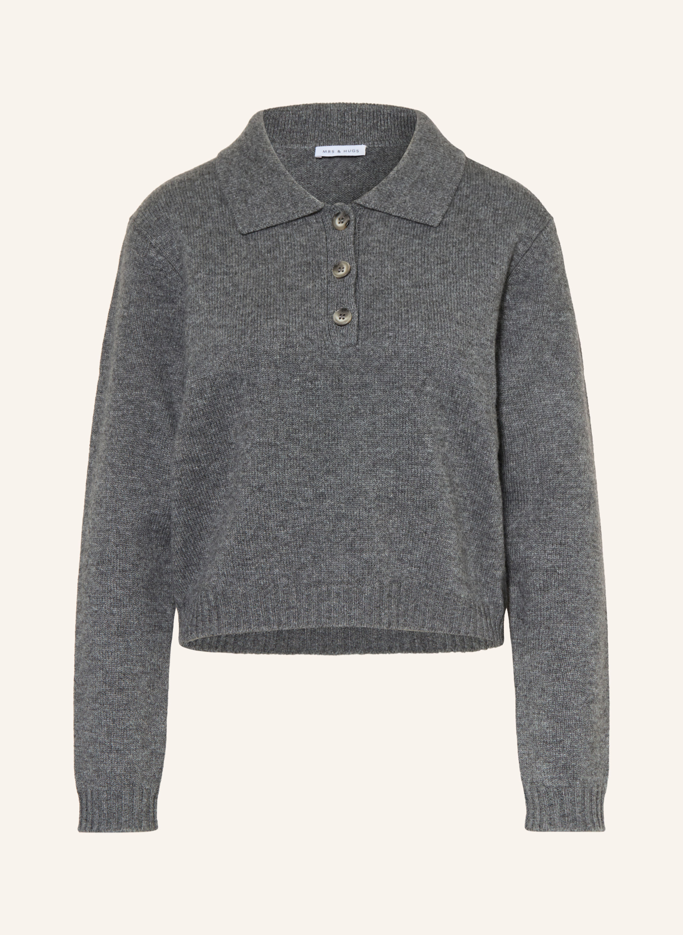 MRS & HUGS Strick-Poloshirt mit Cashmere