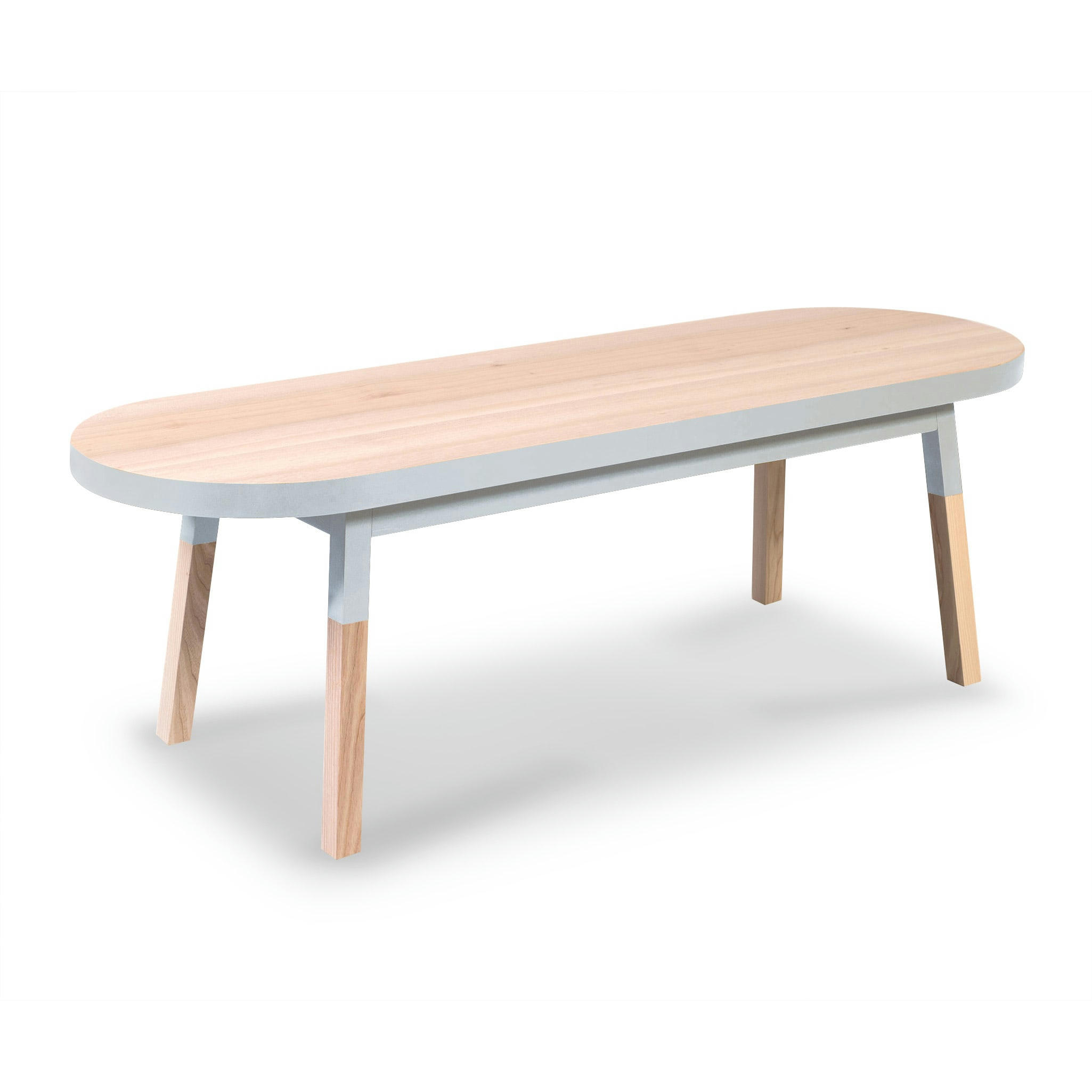 EGEE - Table basse banc 140 cm, 100% frêne massif blanc balisson
