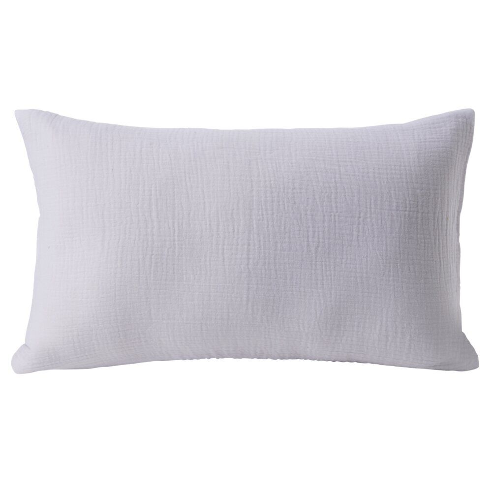 Housse de coussin 30x50cm gaze de coton blanc