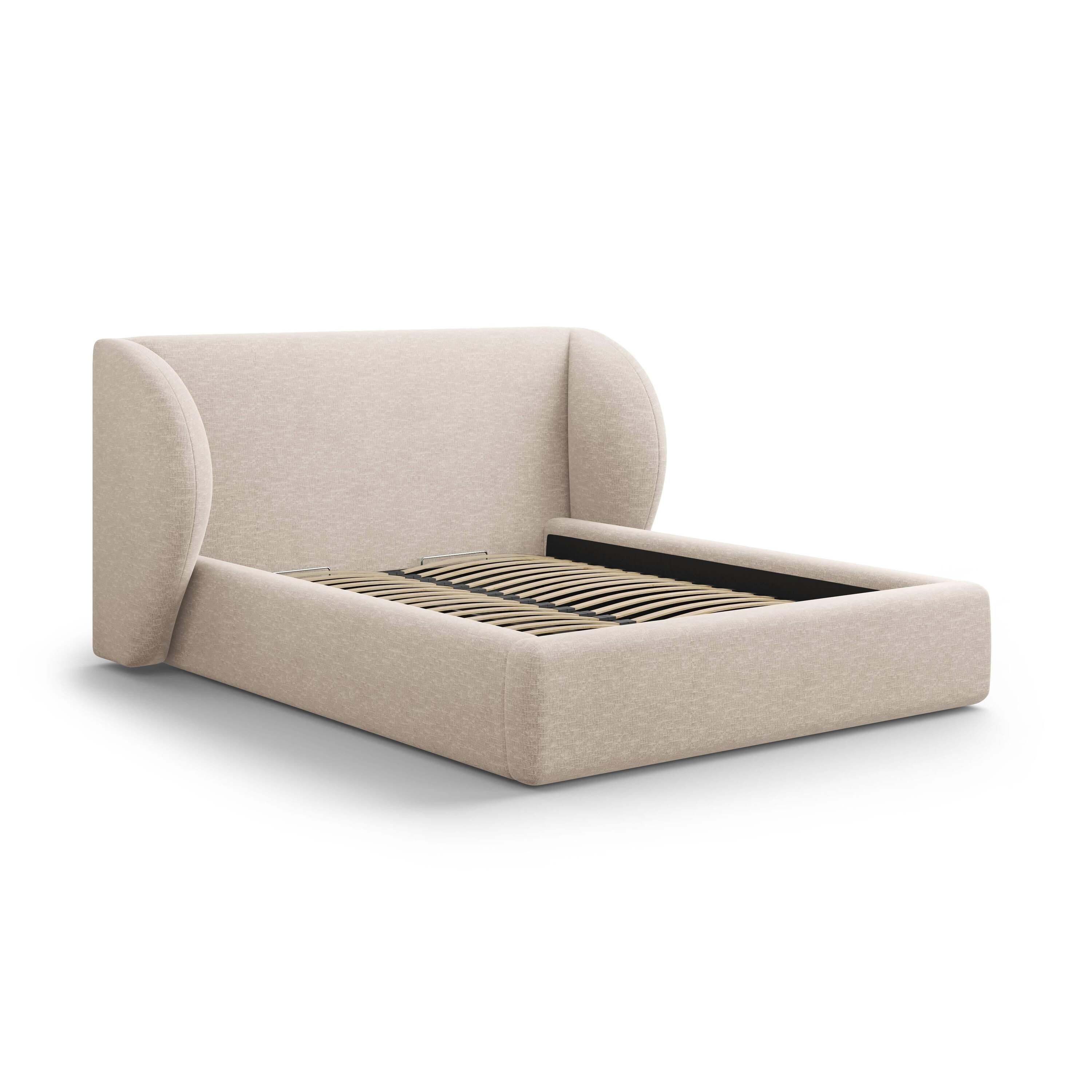 Micadoni Bedframe Miley met Opbergruimte - 200 x 200 cm - Chenille - B