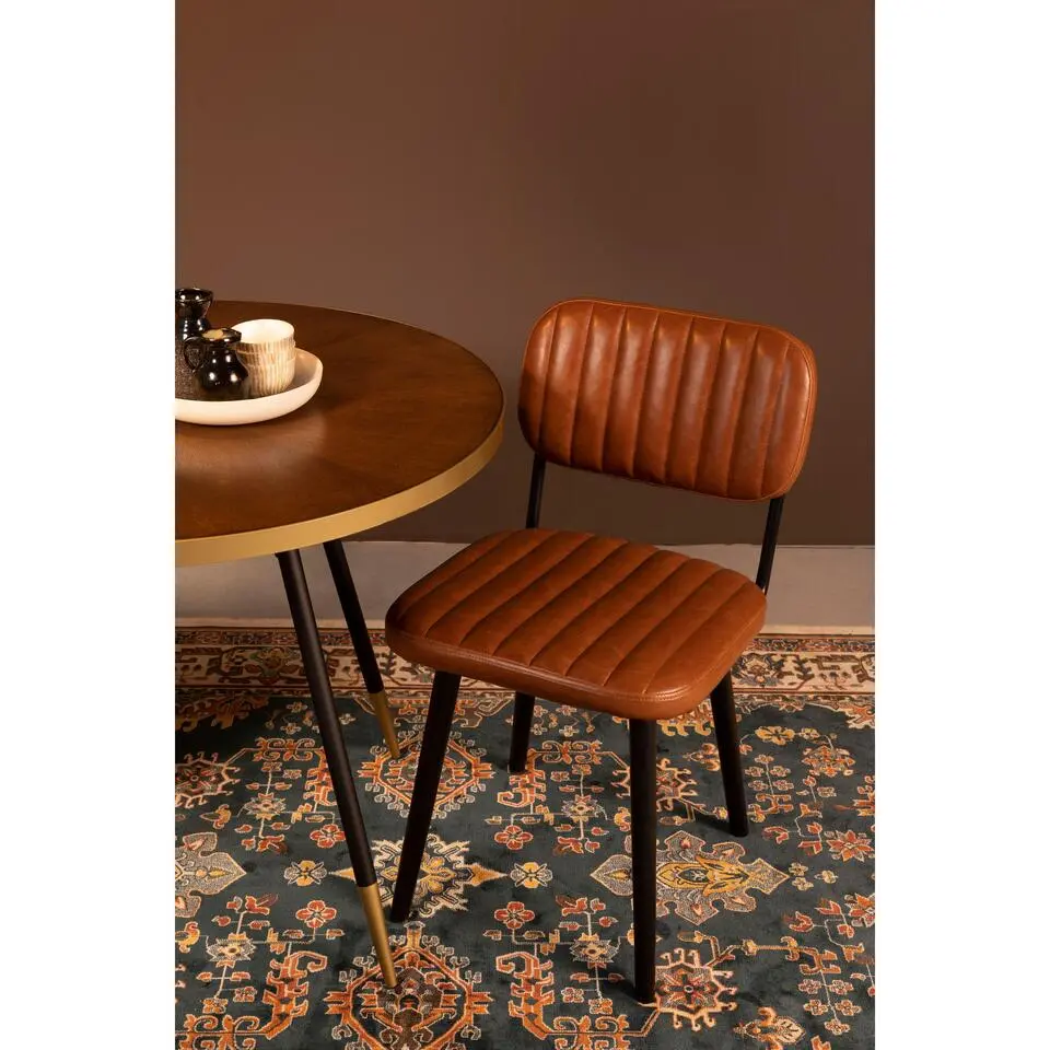 Housecraft Jake Worn Eetkamerstoel Kunstleer Bruin