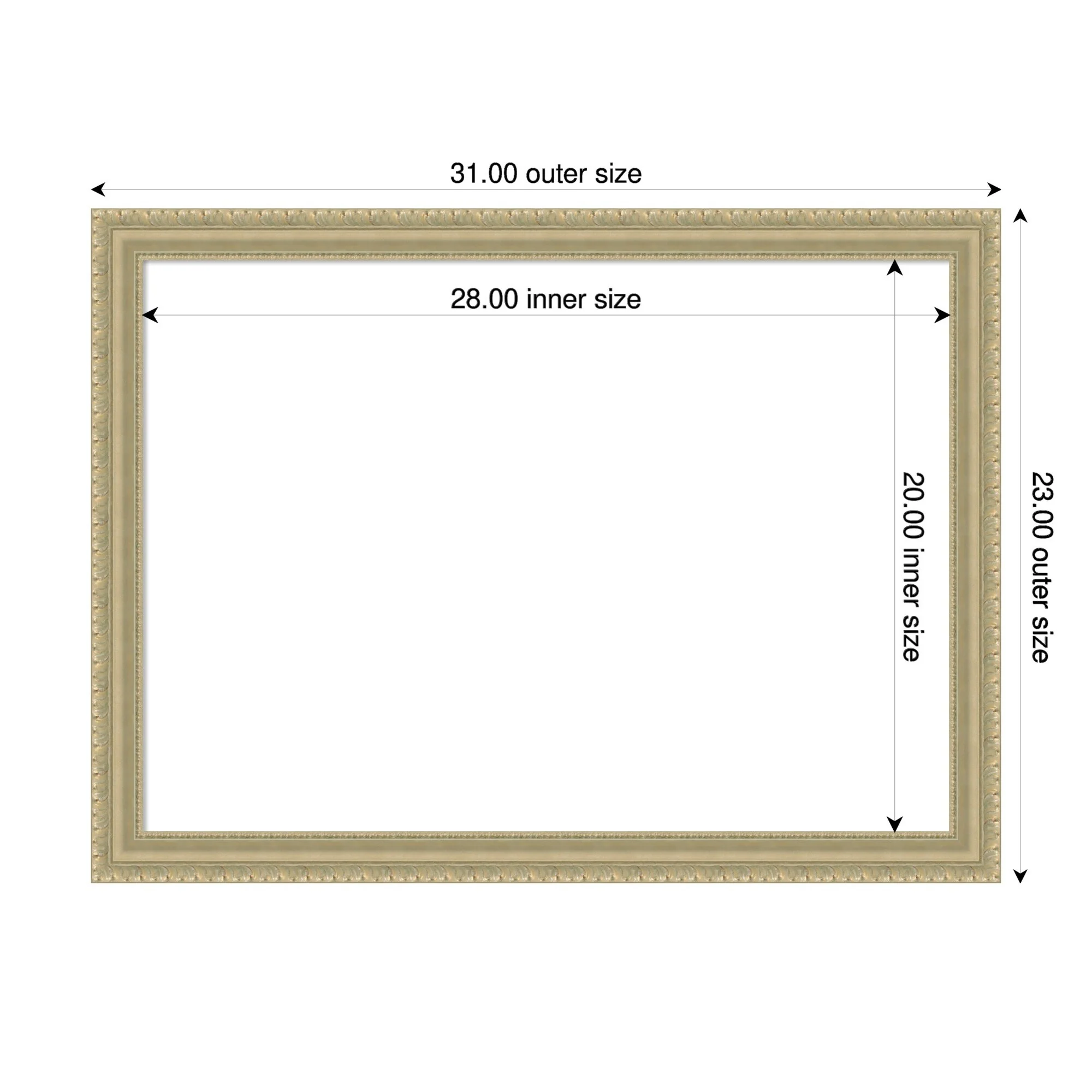 Amanti Art Champagne Teardrop Framed Dry Erase Magnetic Board