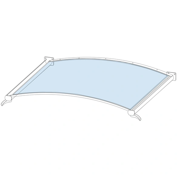 Rundbogenvordach, Polycarbonat (PC), weiß/klar