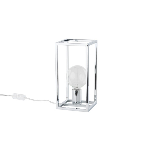 Lampa stołowa industrialna chromowana SIGALO 1xE27x60W wys:28cm Italux