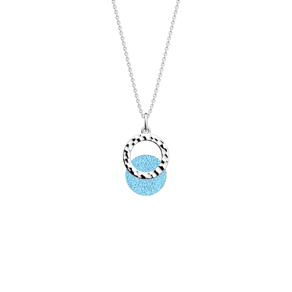 Collier Pure Martelée, cuir réversible Marine / Ciel étoilé