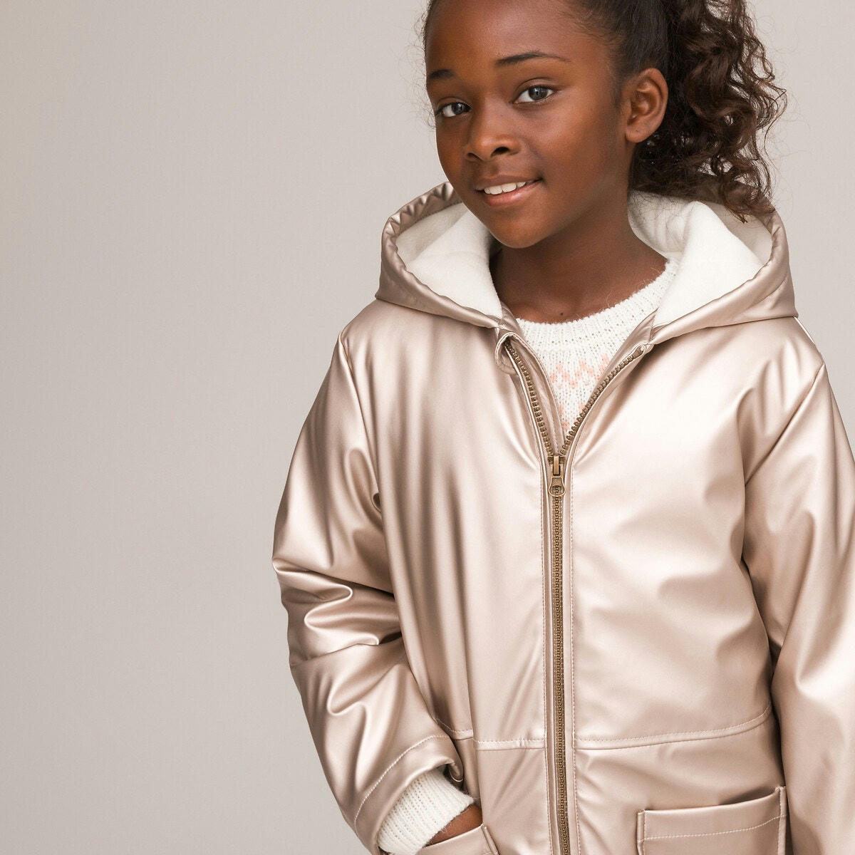 Veste longue à capuche
