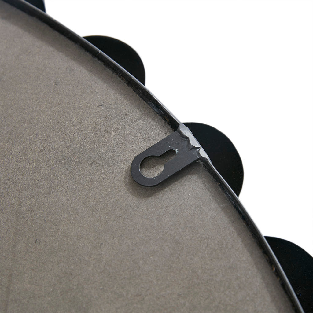 Black Beaded Round Wall Mirror – 36” Decorative Accent Mirror