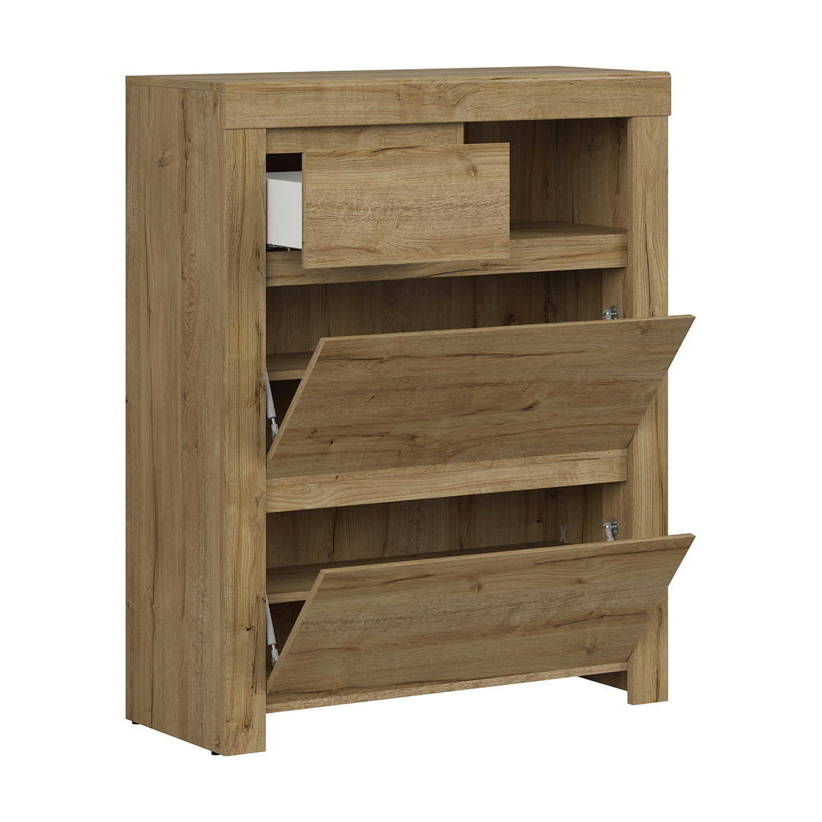 - Meuble chaussure 2 portes 1 tiroir panneaux agglomérés naturel