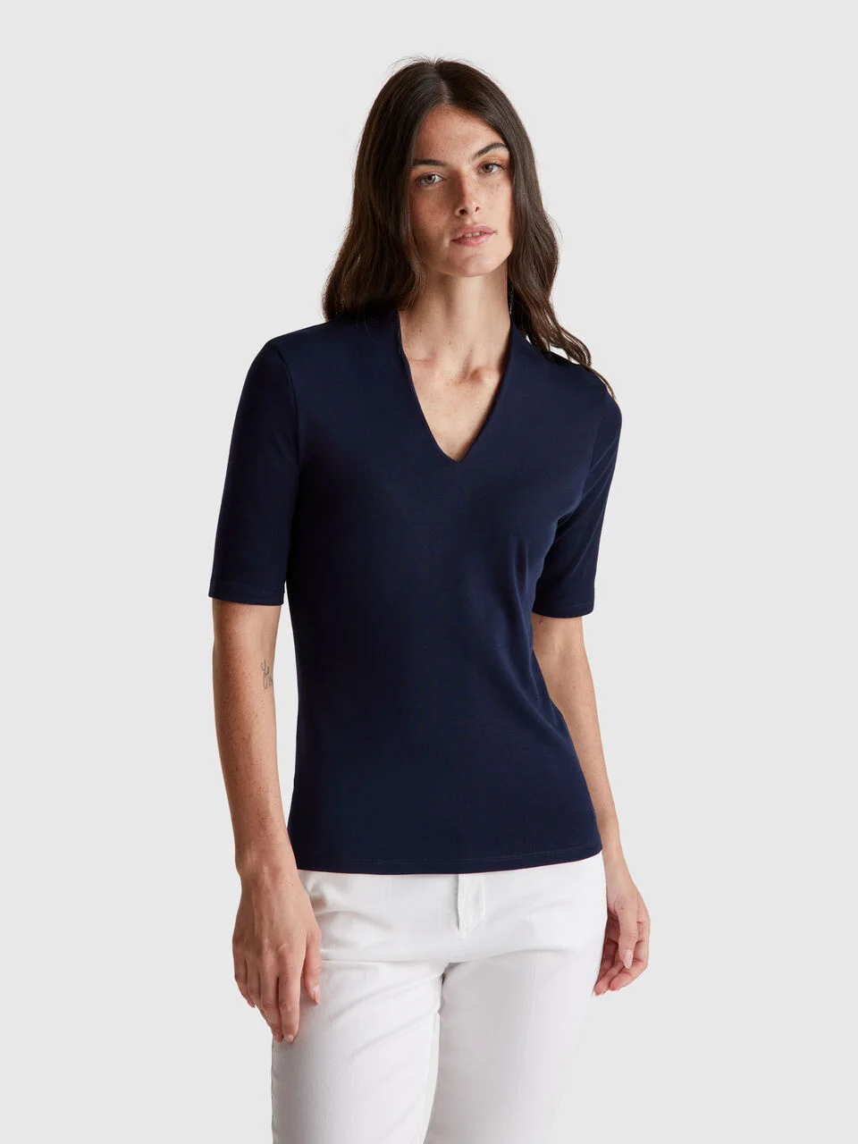 Slim fit t-shirt in long fiber cotton