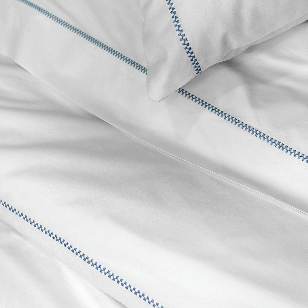 CÉLESTE - Drap plat en percale de coton blanc - 240 x 300 cm