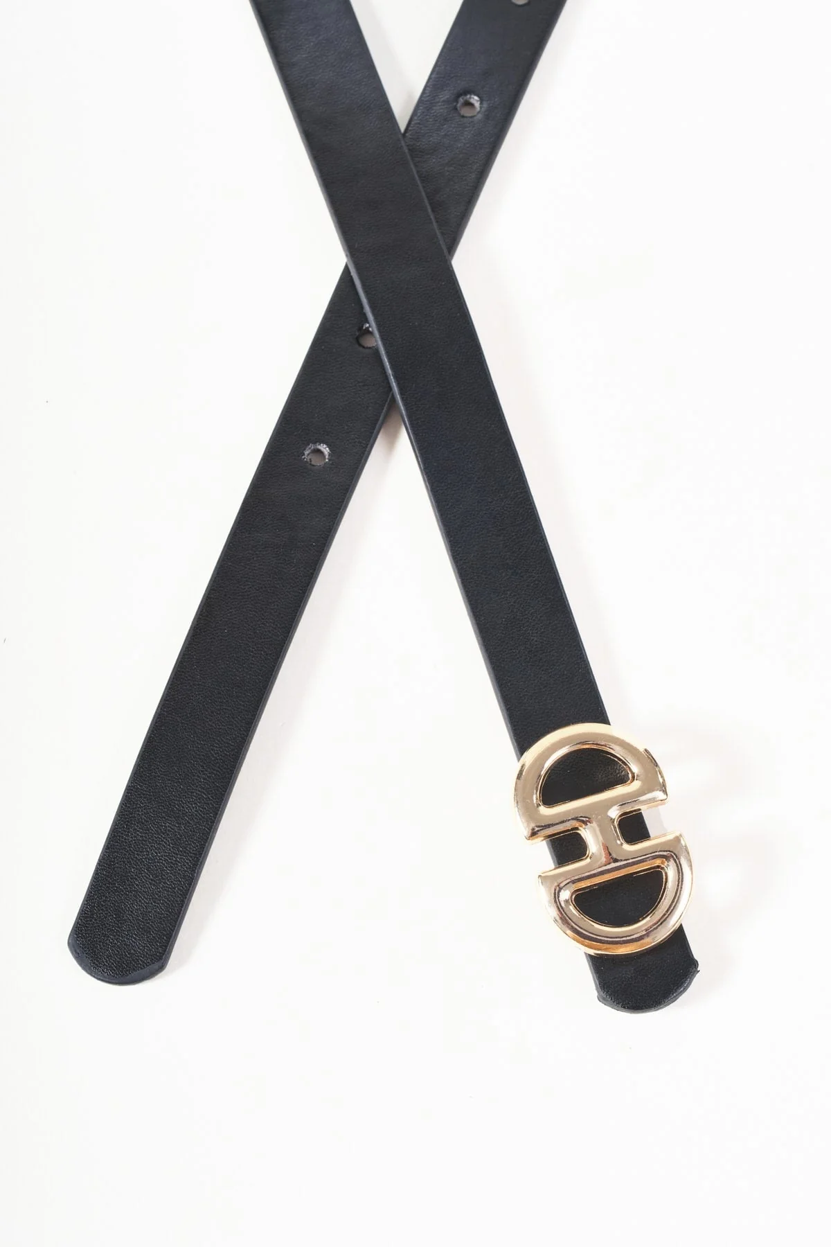 Black Metal Link Detail Belt - Size S/M