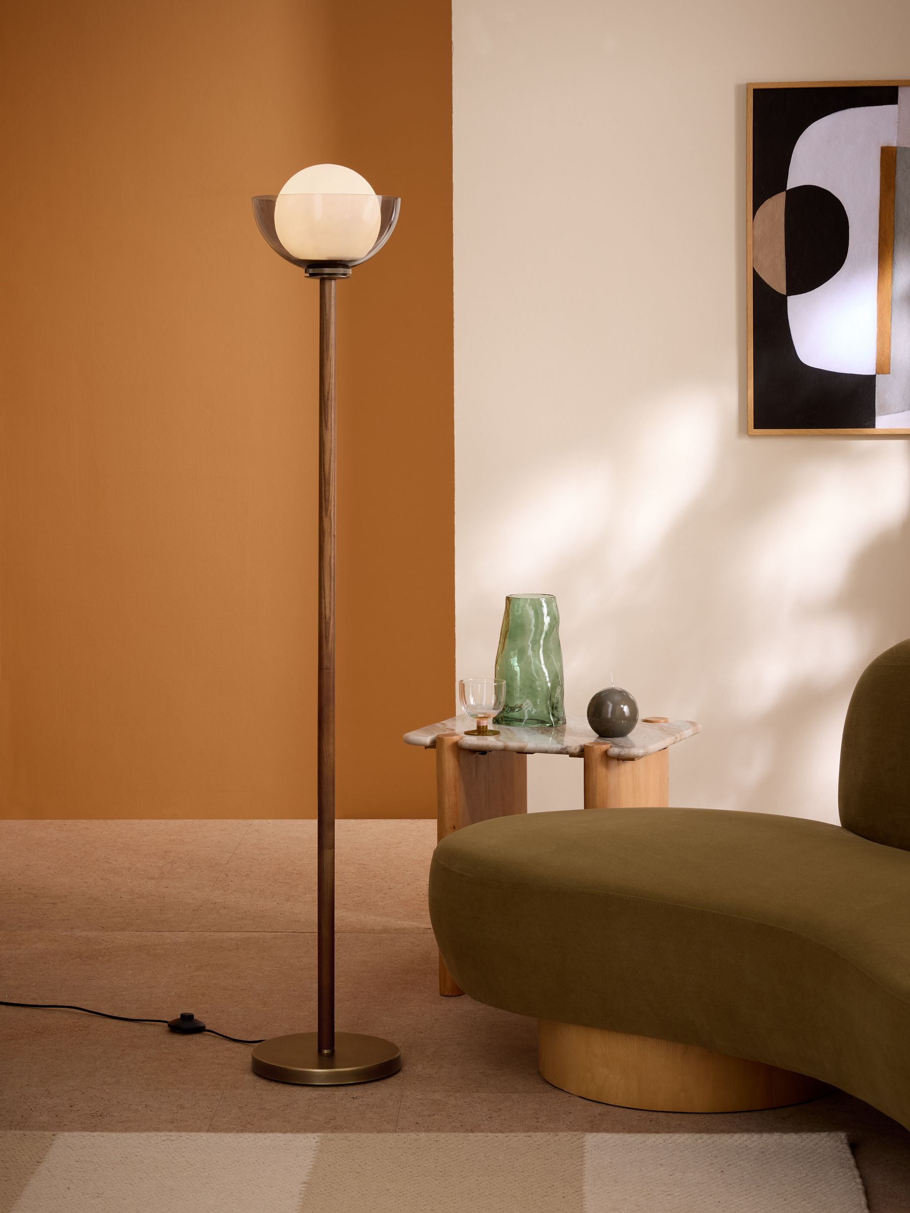 Layla Floor Lamp in Dark Wood